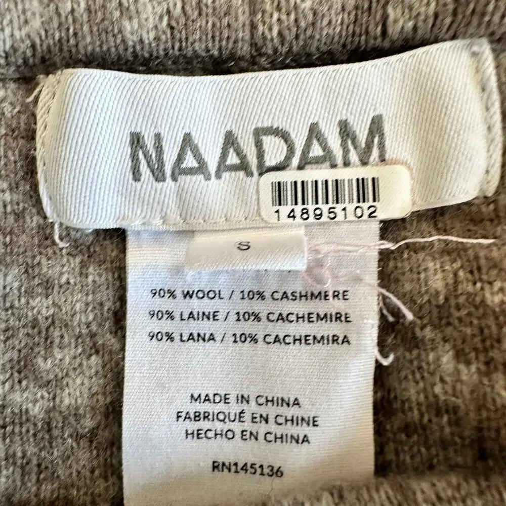 Naadam Beige Cream Houndstooth Flare Pants SMALL Sweater Cashmere Designer $325